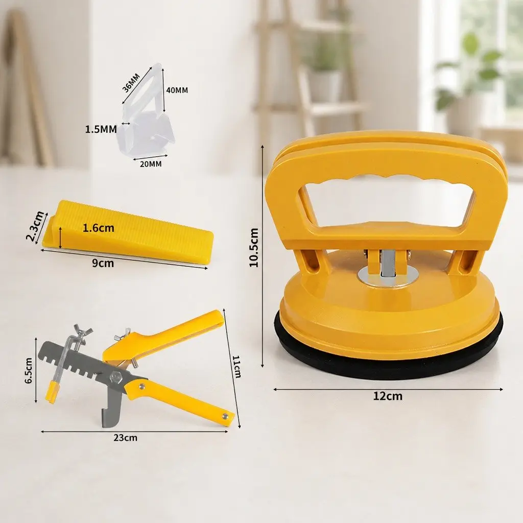 Tile Leveling System White 400 Clips 200 Wedges Pliers Suction Cups Installation Tool