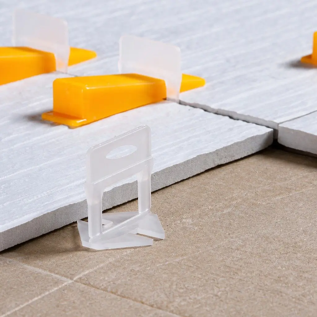 Tile Leveling System Kit White Yellow 400 Clips 200 Wedges Plier Suction Cups Installation
