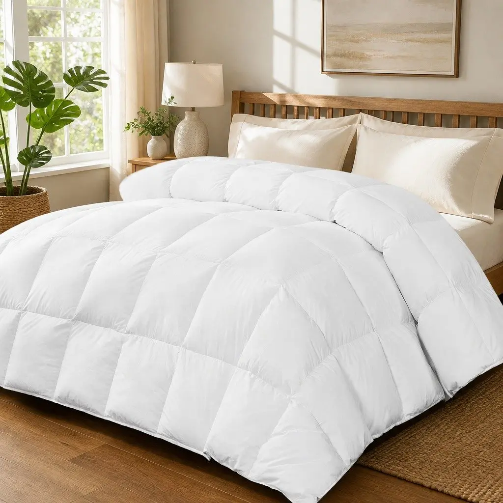 All Season King Quilt Siliconized Fibrefill Hypoallergenic Baffle Box Design