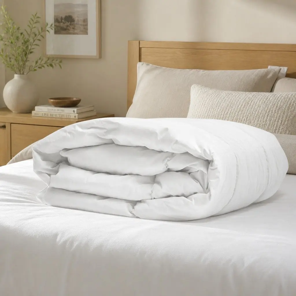 Renewable Fiber Quilt White Double 200GSM Soft Breathable Hypoallergenic Box Stitched