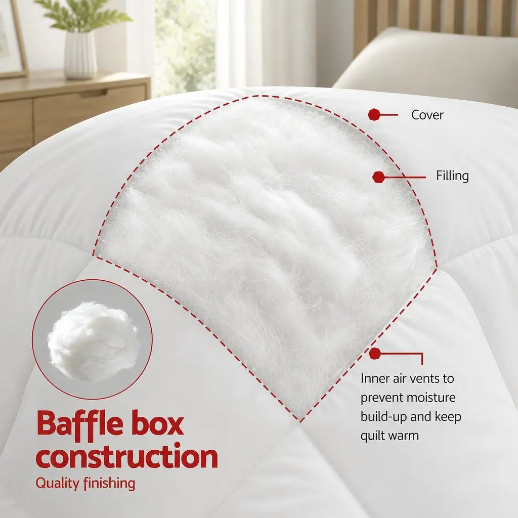 Bamboo Microfibre Summer Quilt White Double Lightweight Breathable