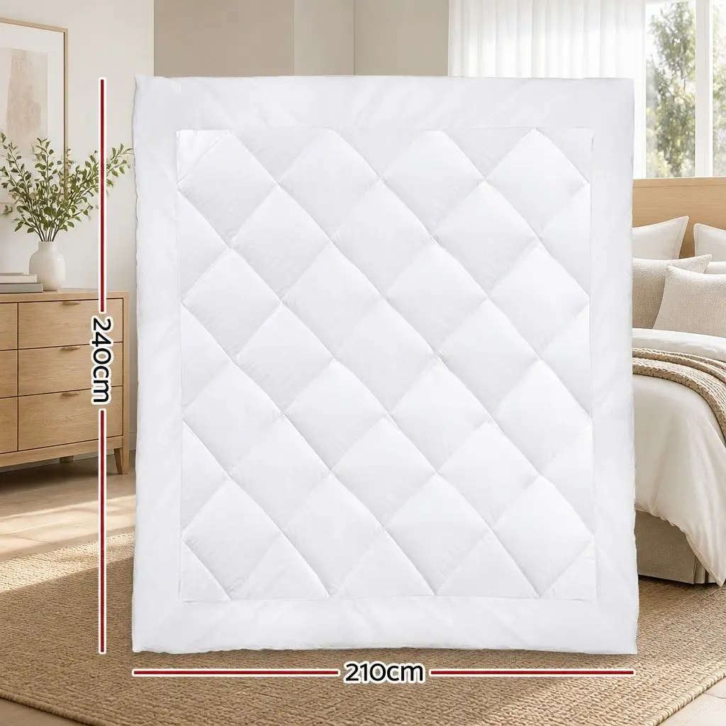 King Bamboo Microfibre Quilt 400GSM Bedroom Bedding Duvet Cover White