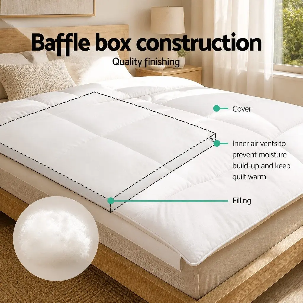 King Bamboo Microfibre Quilt 400GSM Bedroom Bedding Duvet Cover White