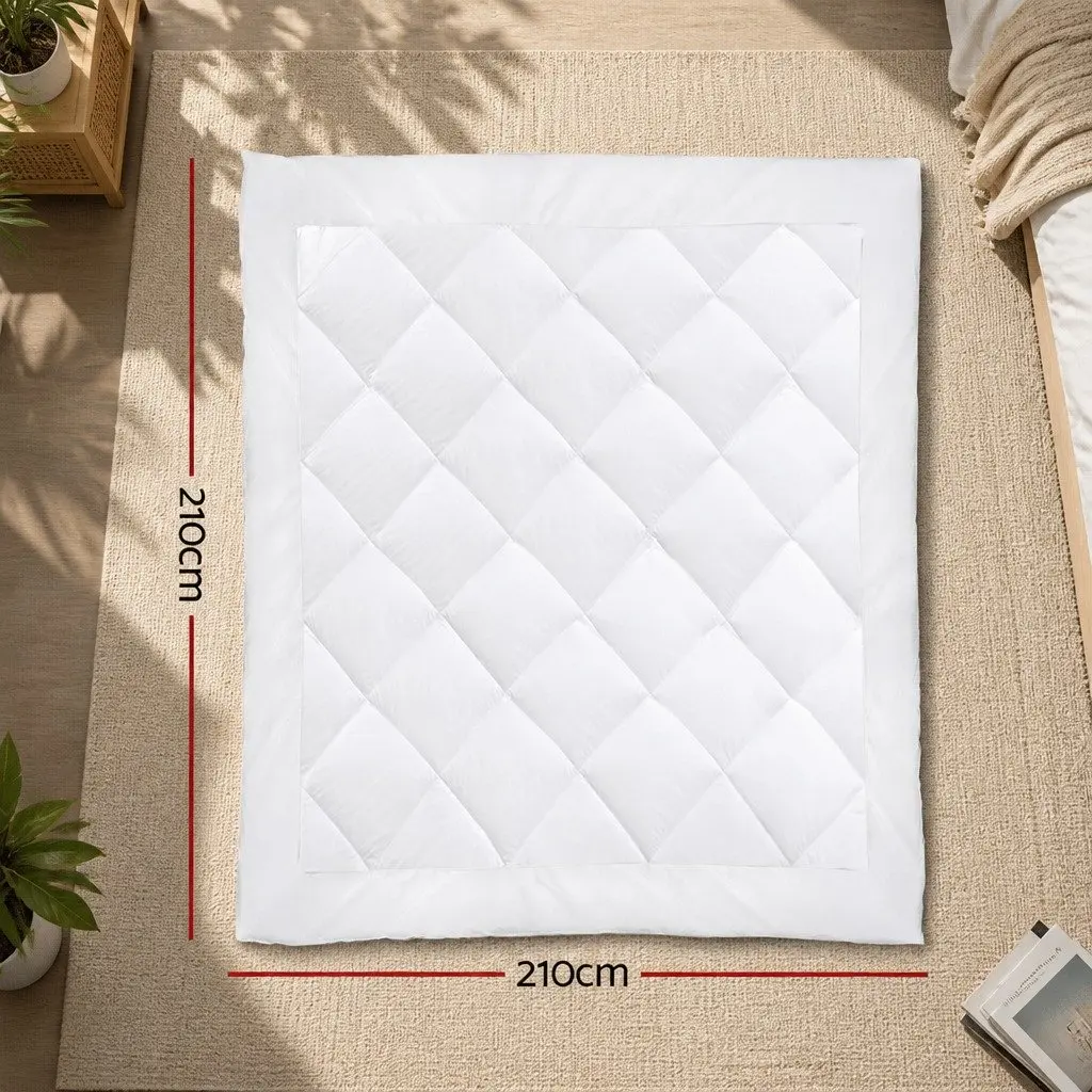 Bamboo Microfibre Quilt Queen Size 400GSM Filling Baffle Box Design White