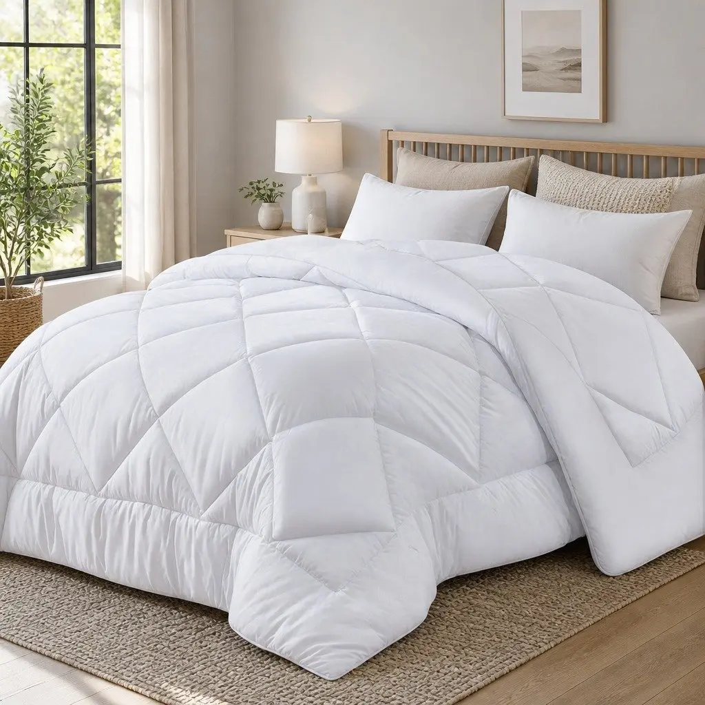 Bamboo Microfibre Quilt Super King 700GSM Hollow Fibre Filling Baffle Box Design