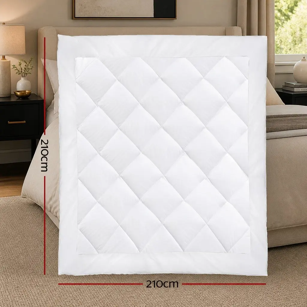 Queen Bamboo Microfibre Quilt Baffle Box Design Soft Breathable Bedding White