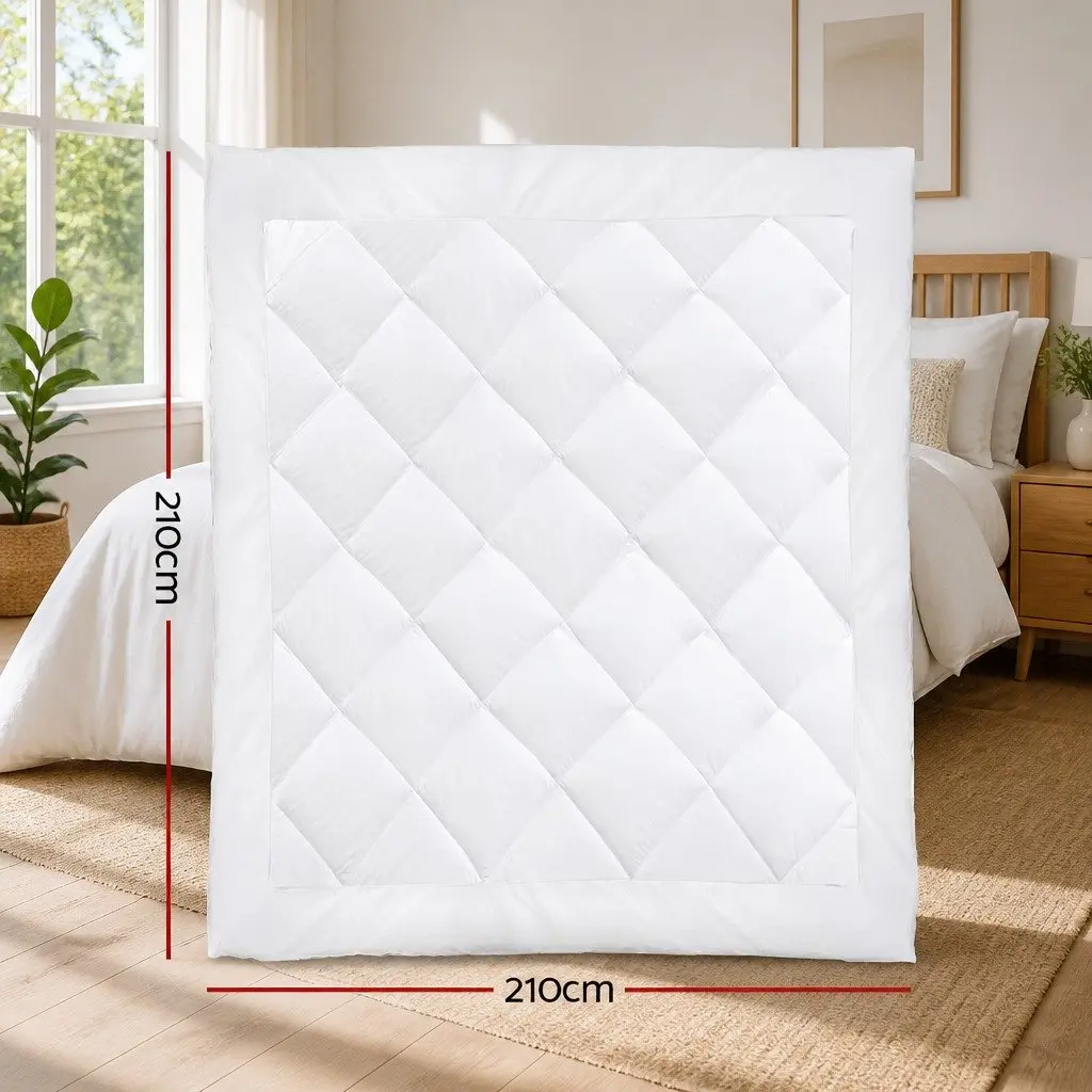 Queen Bamboo Microfibre Quilt 800GSM Filling Baffle Box Design Breathable