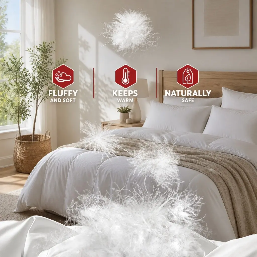 Duck Down Feather Quilt White Super King 700GSM Baffle Construction Cotton Cover