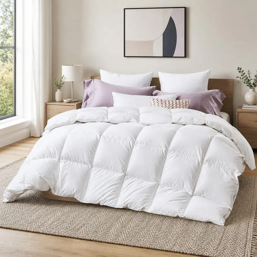 Duck Down Feather Quilt, Queen