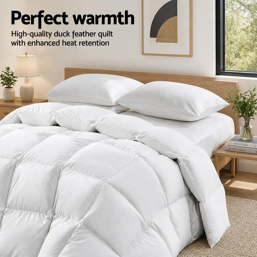 Duck Down Feather Quilt, Queen