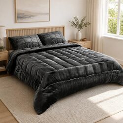 Charcoal Faux Mink Quilt - Cozy Comfort for You