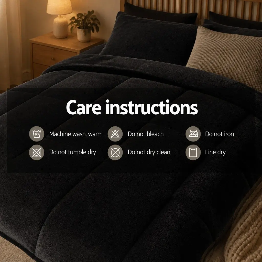 Double-Sided Charcoal Faux Mink Quilt Queen Size Bedding Set with Pillowcases