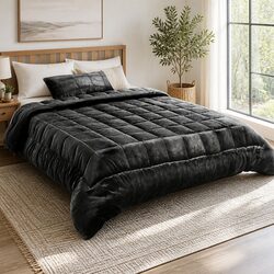Get Cozy with Our Charcoal Faux Mink Quilt