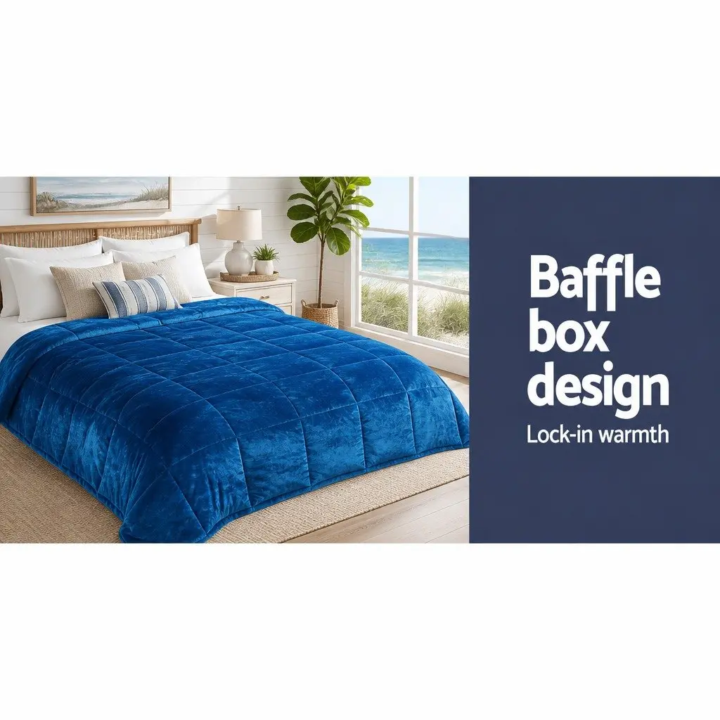 Faux Mink Quilt Teal Queen Size Double-Sided Soft Winter Bedding