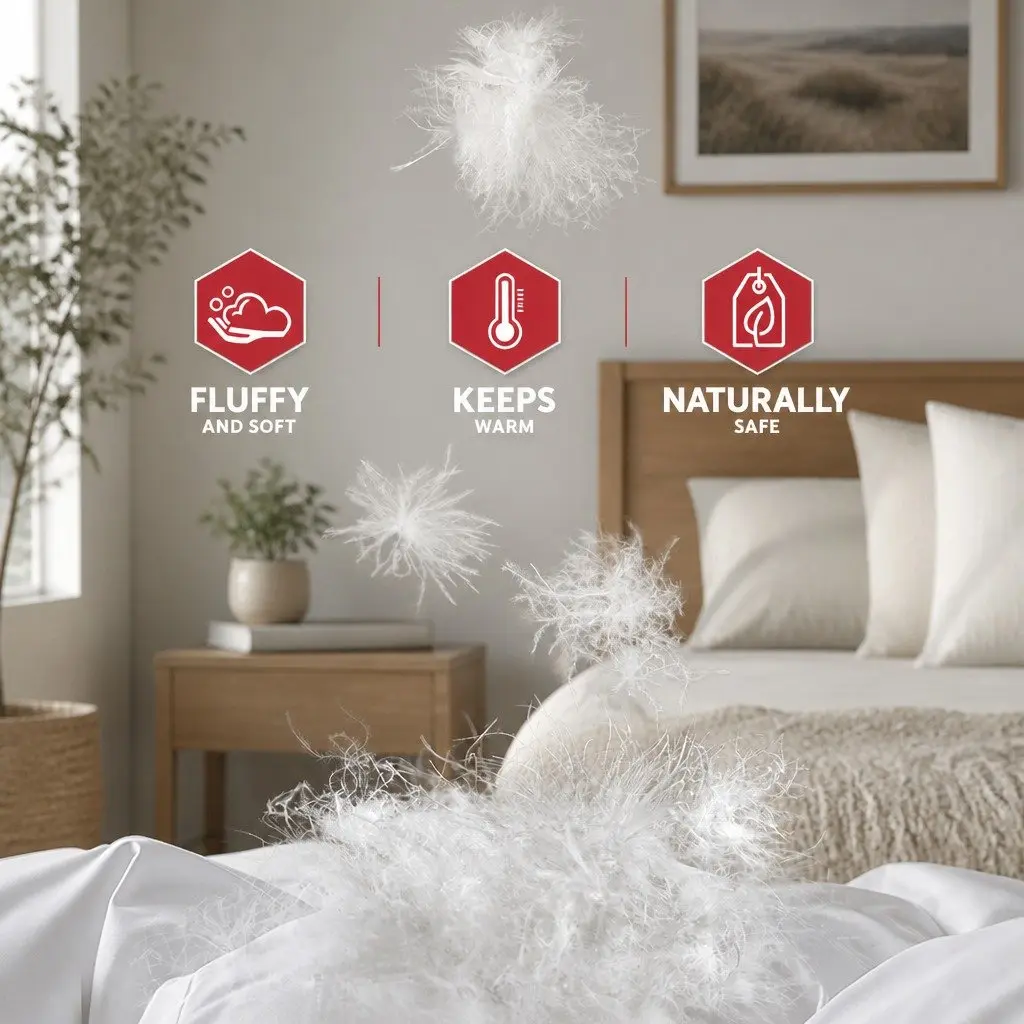 Queen Size White Goose Down Feather Quilt 700GSM Baffle Box Cotton Bedding