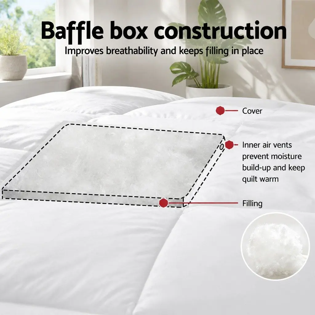Double Duvet White Double Size 800GSM Goose Down Feather Quilt Winter Blanket