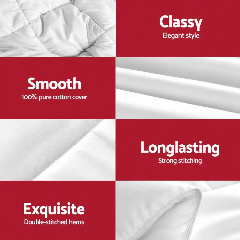 Double Duvet White Double Size 800GSM Goose Down Feather Quilt Winter Blanket