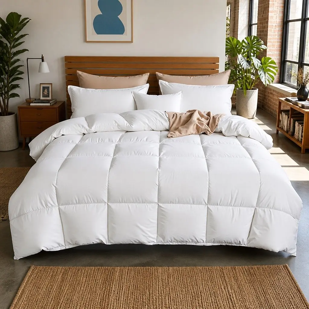 Double Duvet White Double Size 800GSM Goose Down Feather Quilt Winter Blanket