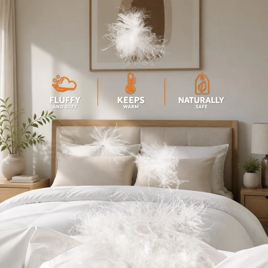 Goose Feather Down Quilt White Queen 500GSM Baffle Box Construction