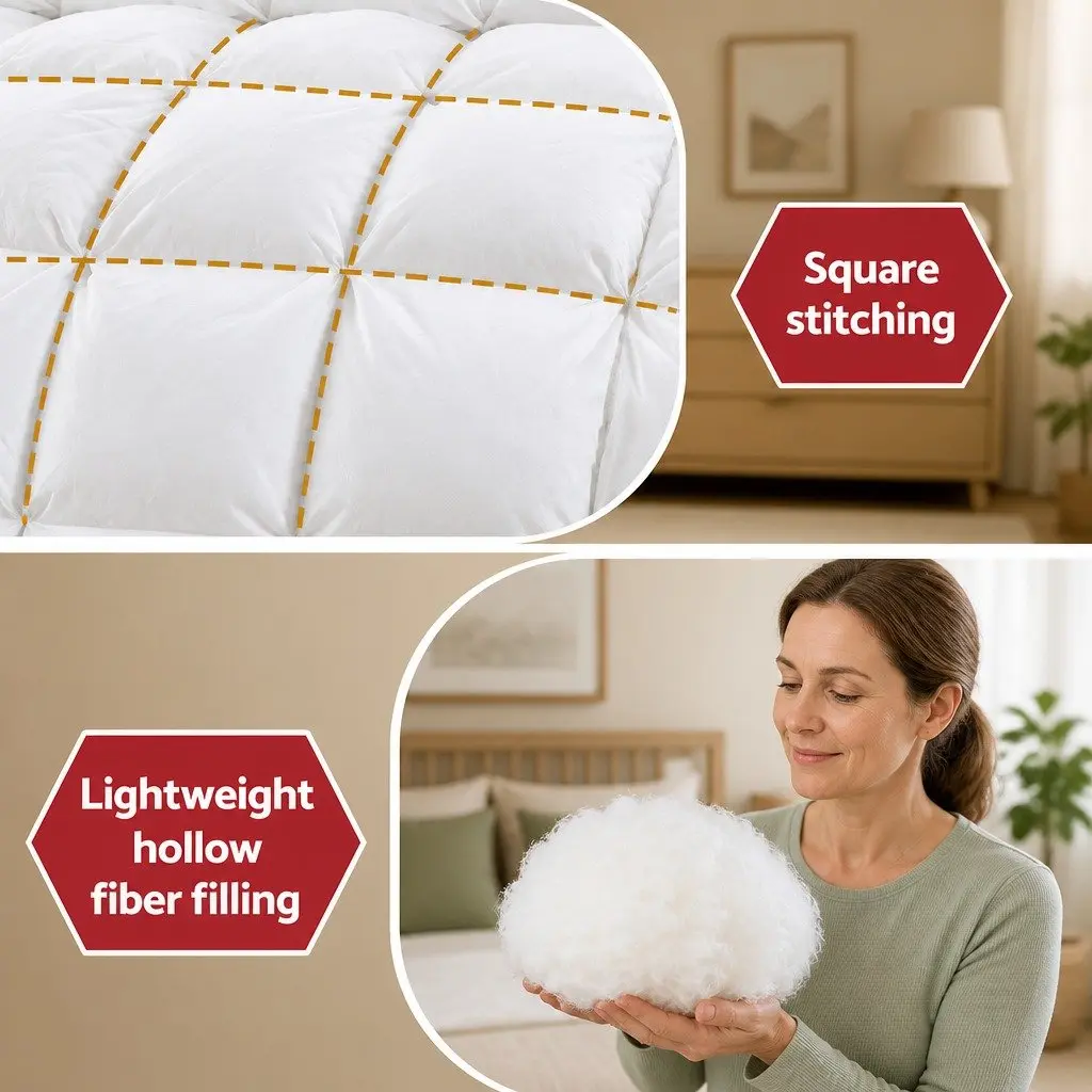 Super King White Microfibre Quilt 400GSM All Season Duvet Comforter Baffle Box