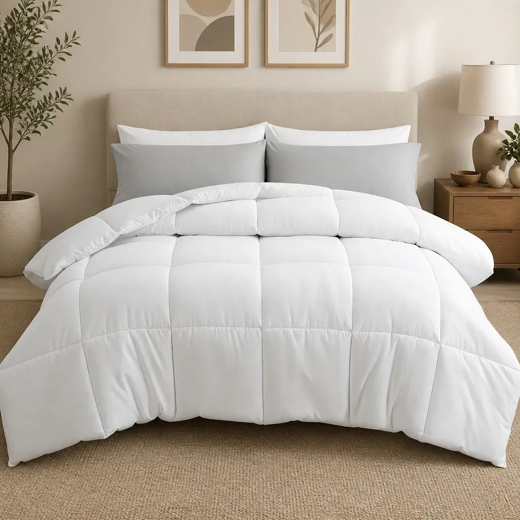 King Size Microfiber Quilt 400GSM All Season Duvet Comforter Baffle Box