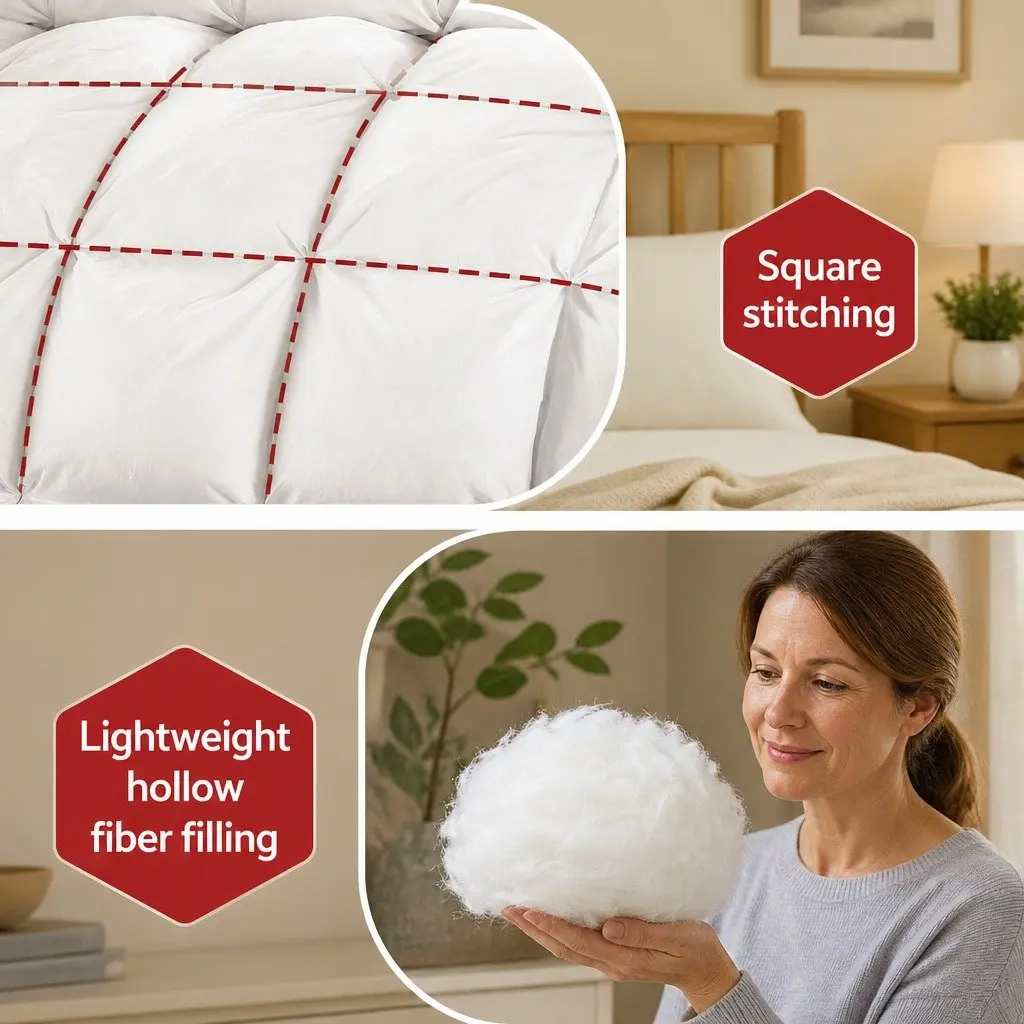 King Size Microfiber Quilt 400GSM All Season Duvet Comforter Baffle Box