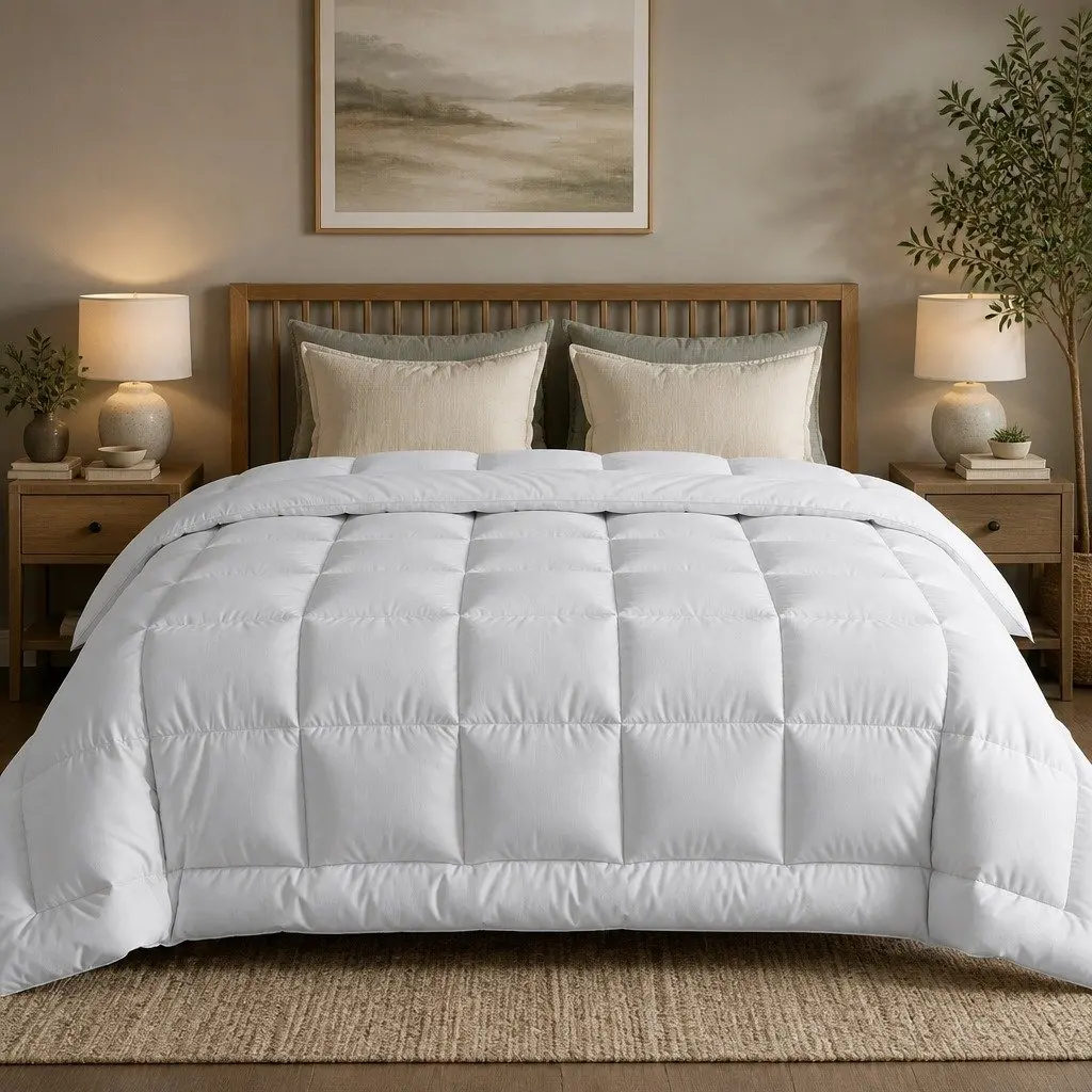 Wool Quilt Super King 500GSM Winter Doona White Baffle Box Construction Bedding