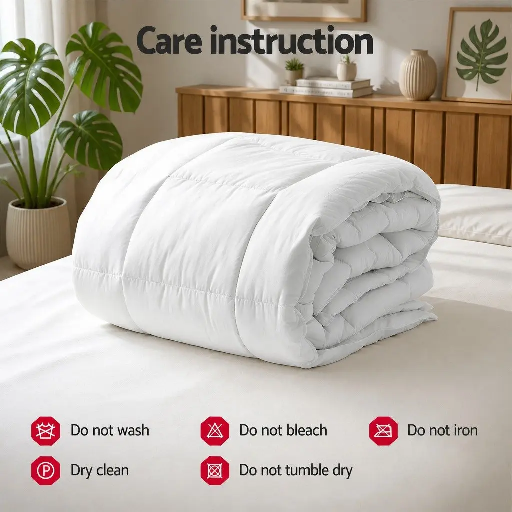 Wool Quilt White Super King 500GSM Winter Baffle Box Construction