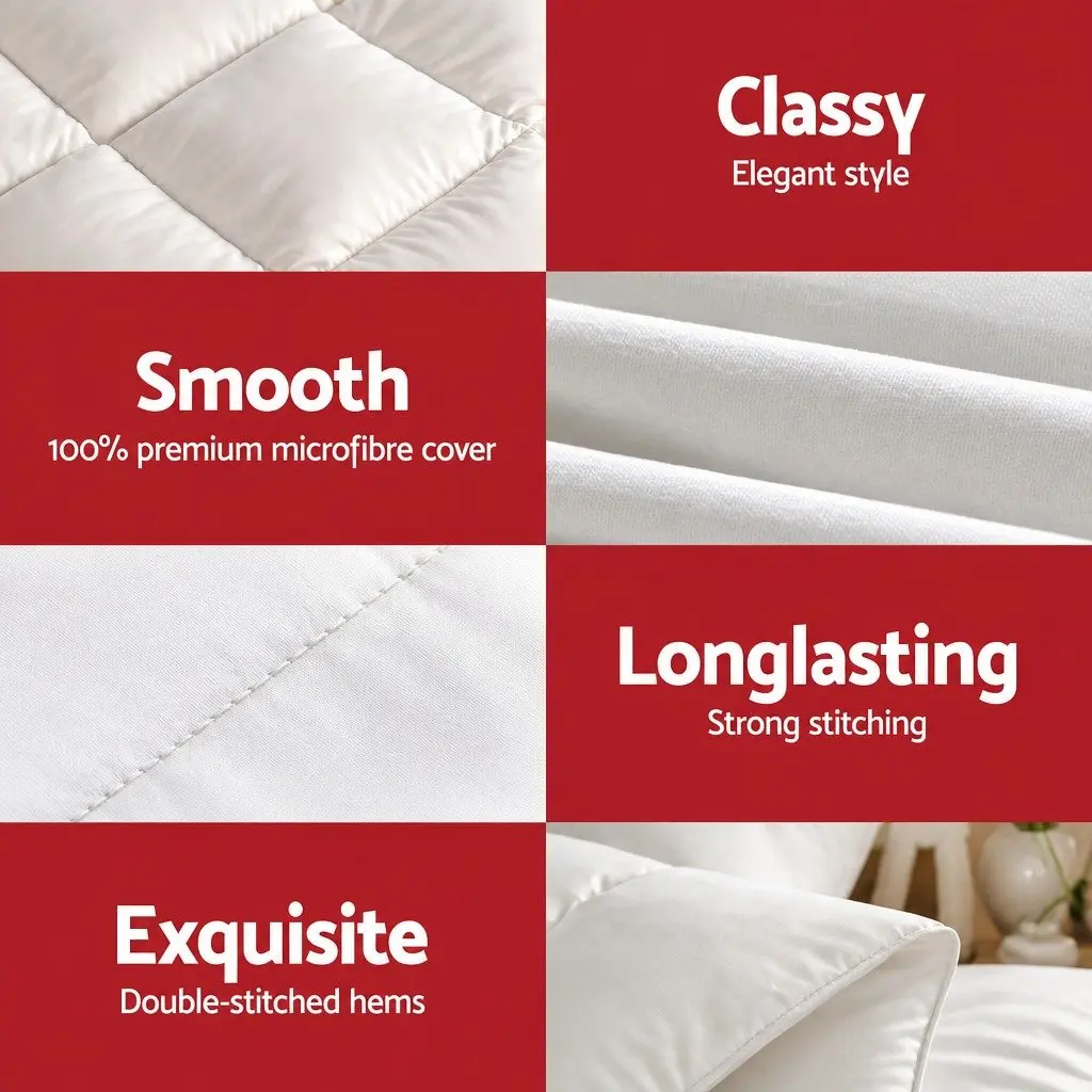 Wool Quilt White Super King 500GSM Winter Baffle Box Construction