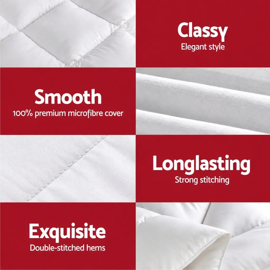 Wool Quilt 800GSM Double Winter Doona Baffle Box Construction Pure Cotton Cover