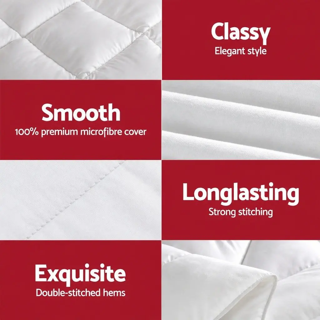 Wool Quilt White Queen 800GSM Winter Baffle Box Construction Extra Thick Bedding