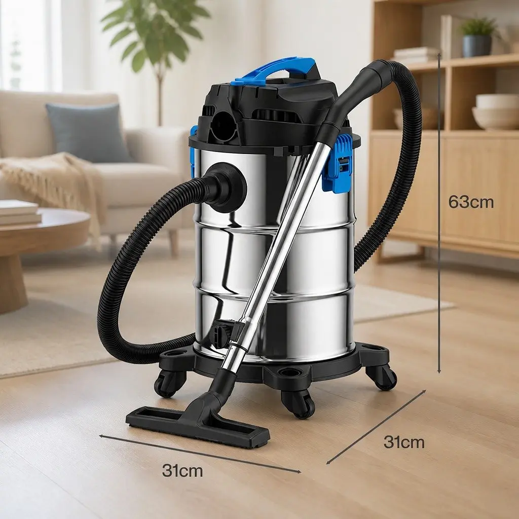 Wet Dry Vacuum Cleaner Silver 30L 1400W Powerful Motor Blower Function