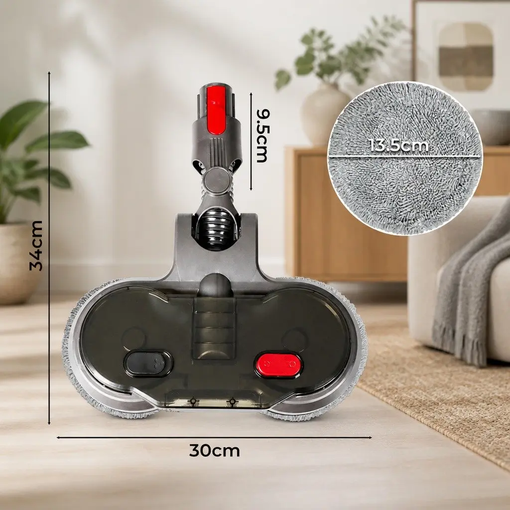 Electric Motorised Mop Head Attachment Grey Dual Motor Water Tank