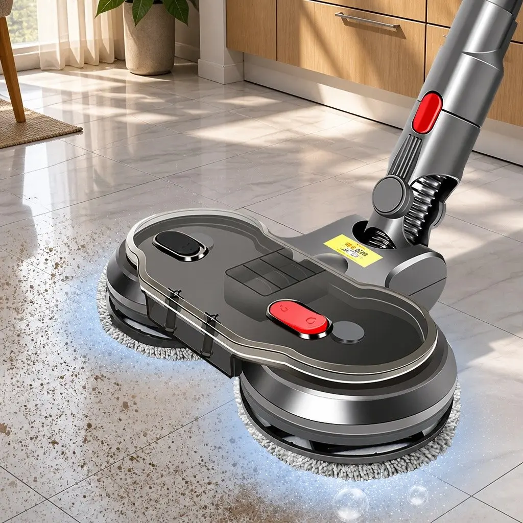Electric Motorised Mop Head Attachment Grey Dual Motor Water Tank