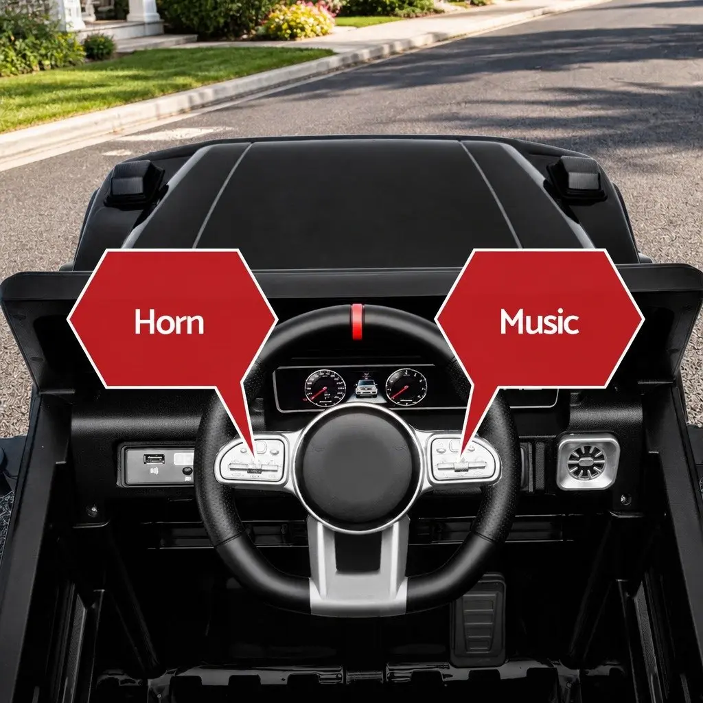 Kids Electric Ride On Car G63 Toy Vehicle Remote Control Black 12V Motor
