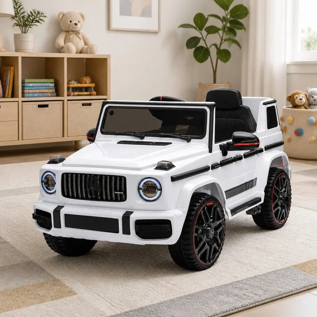 Kids Ride On Car White 3-4 Years Remote Control Working Doors