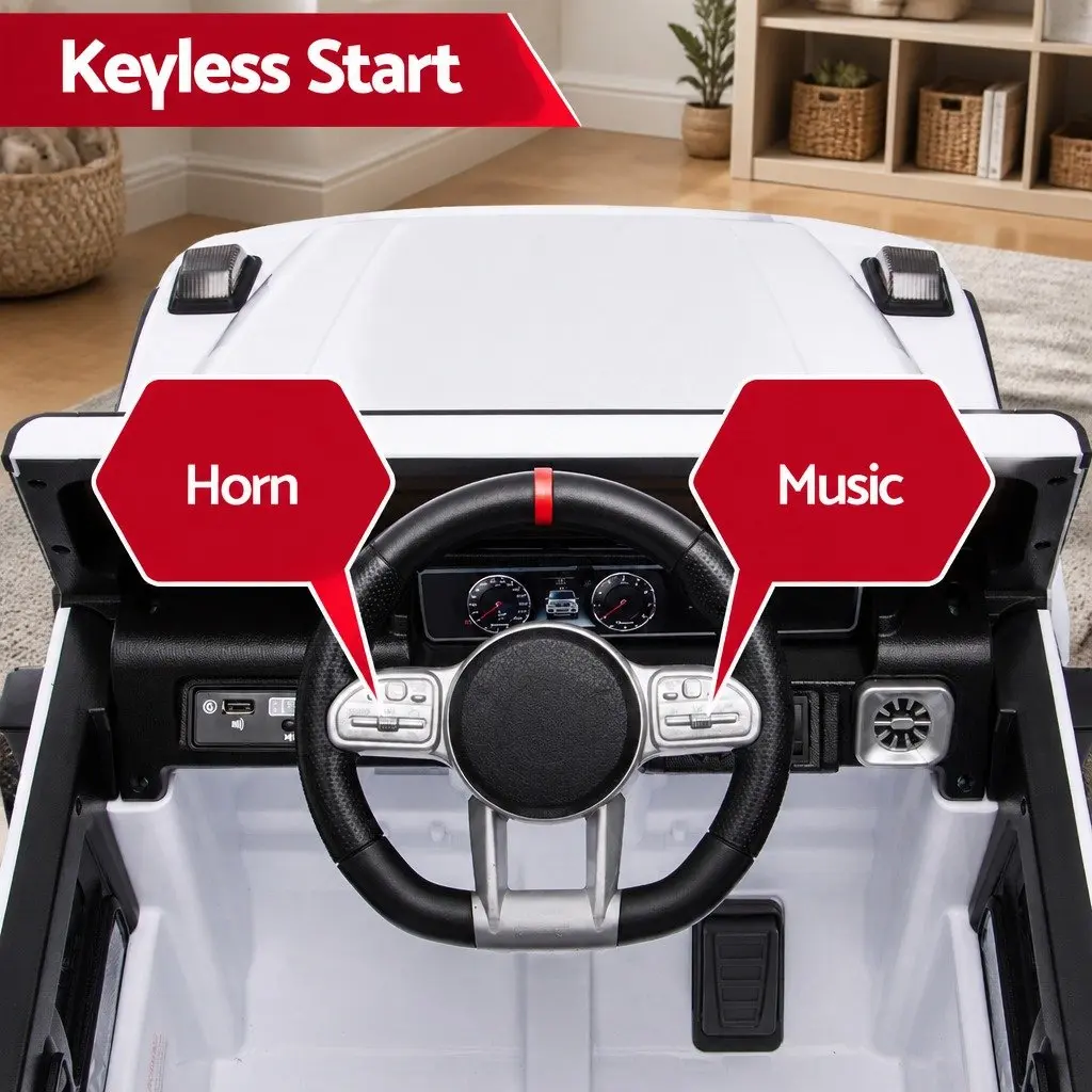 Kids Ride On Car White 3-4 Years Remote Control Working Doors