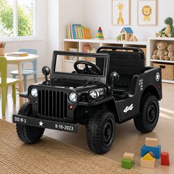 Black Electric Off-Road Jeep Toy for Kids - Remote Control