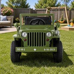 Electric Kids Jeep Ride On Car 12V - Olive Green