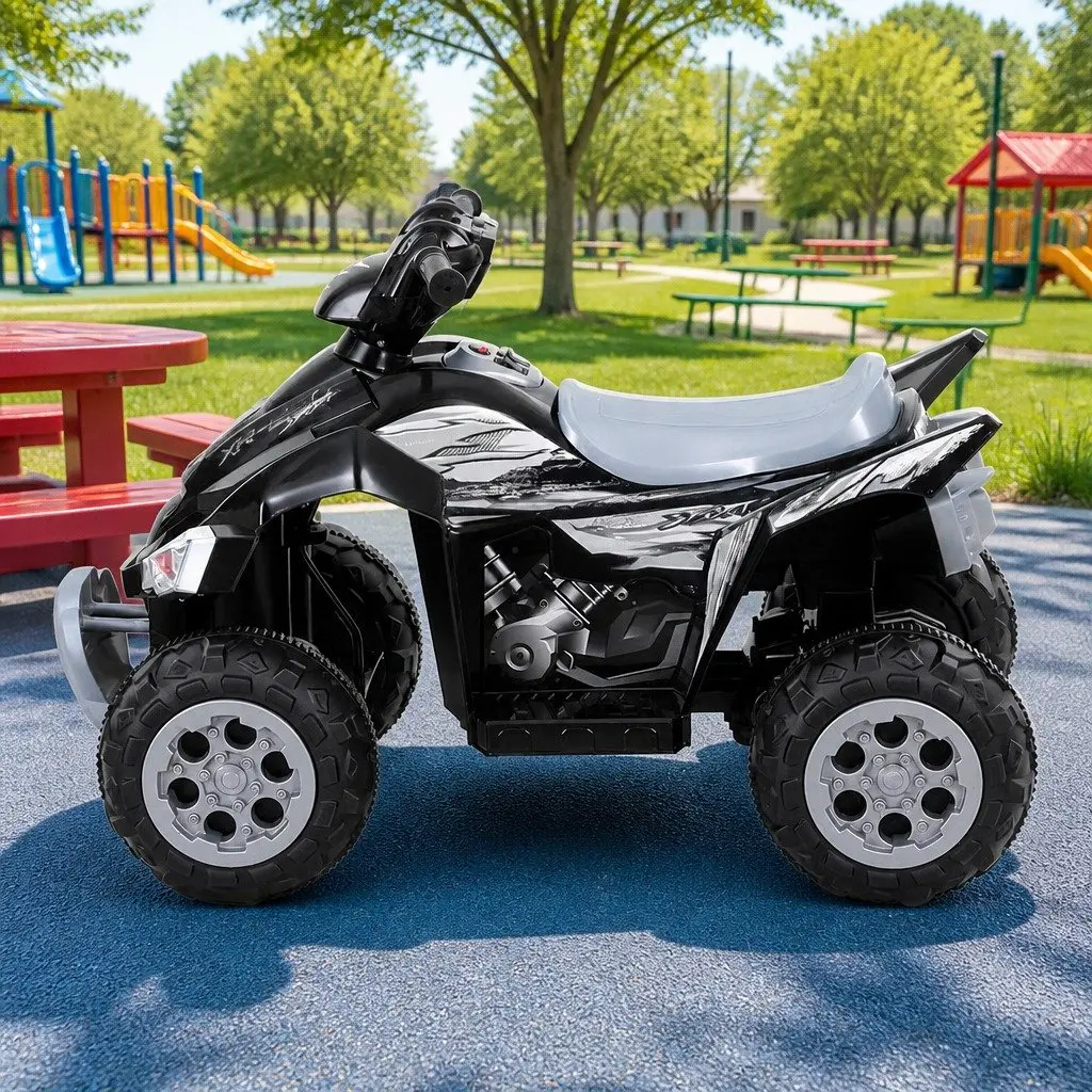 Kids Ride On Car ATV Quad Electric Toy Black 12V Motor Outdoor Anti-slip Tyres