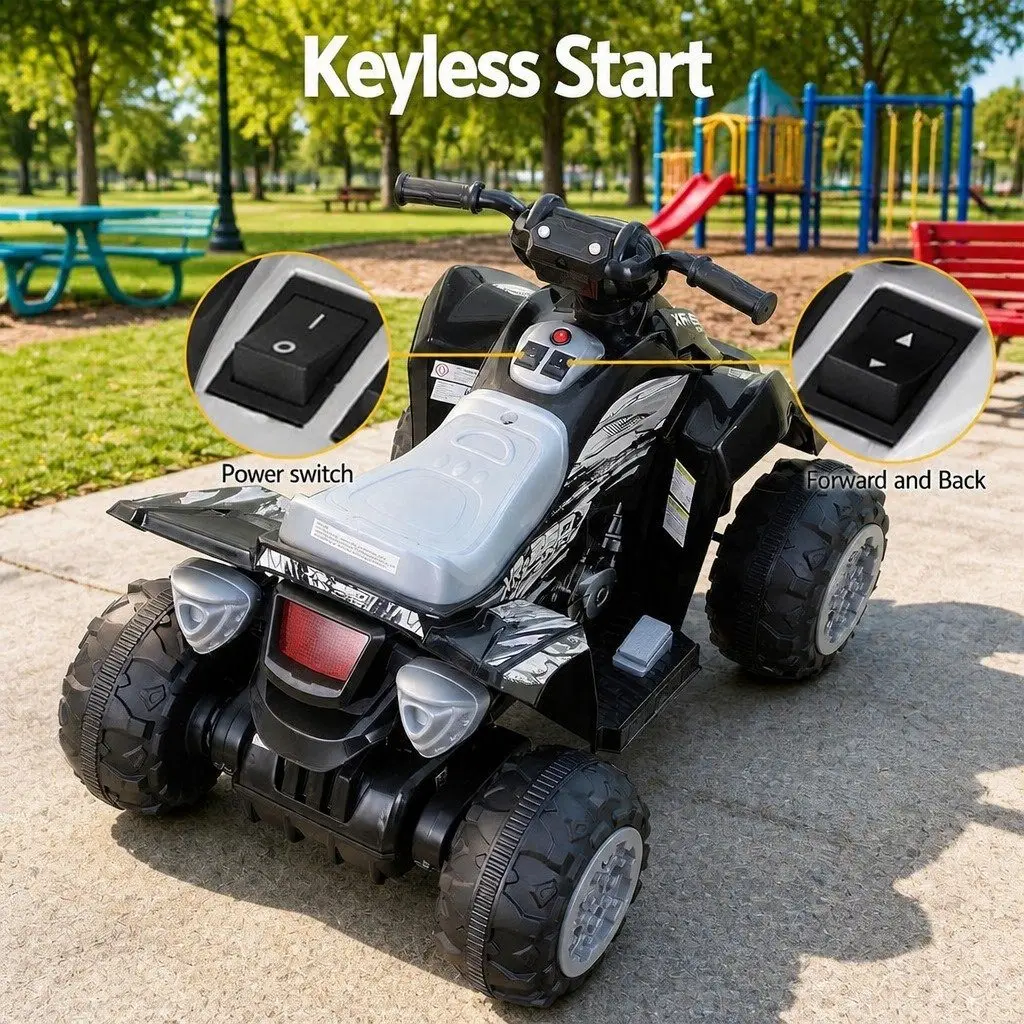 Kids Ride On Car ATV Quad Electric Toy Black 12V Motor Outdoor Anti-slip Tyres