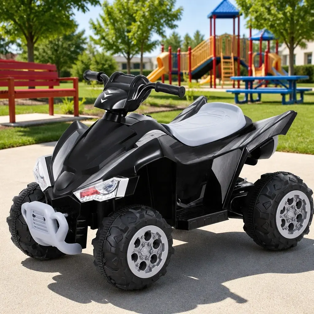 Kids Ride On Car ATV Quad Electric Toy Black 12V Motor Outdoor Anti-slip Tyres