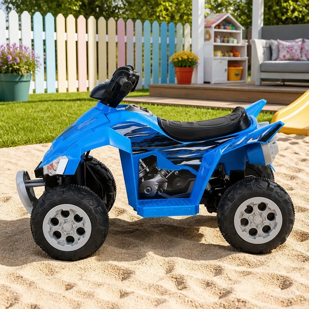 Kids Ride On Car Blue 12V Electric ATV Quad Motorbike Toy Outdoor 3 Years