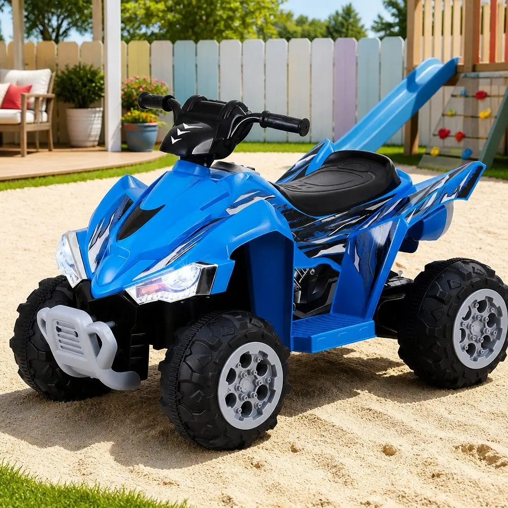 Kids Ride On Car Blue 12V Electric ATV Quad Motorbike Toy Outdoor 3 Years