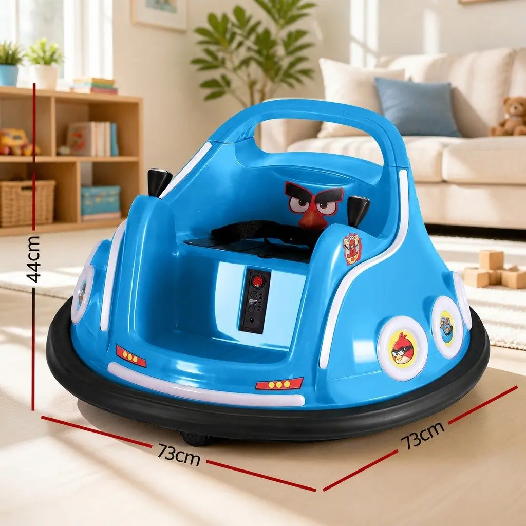 Kids Ride On Bumper Car Blue 73cm Soft Bumper Remote Control Joystick 360 Degree Rotation