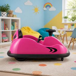 Kids Ride On Bumper Car 6V Electric Toy Remote Control Steering Wheel Pink