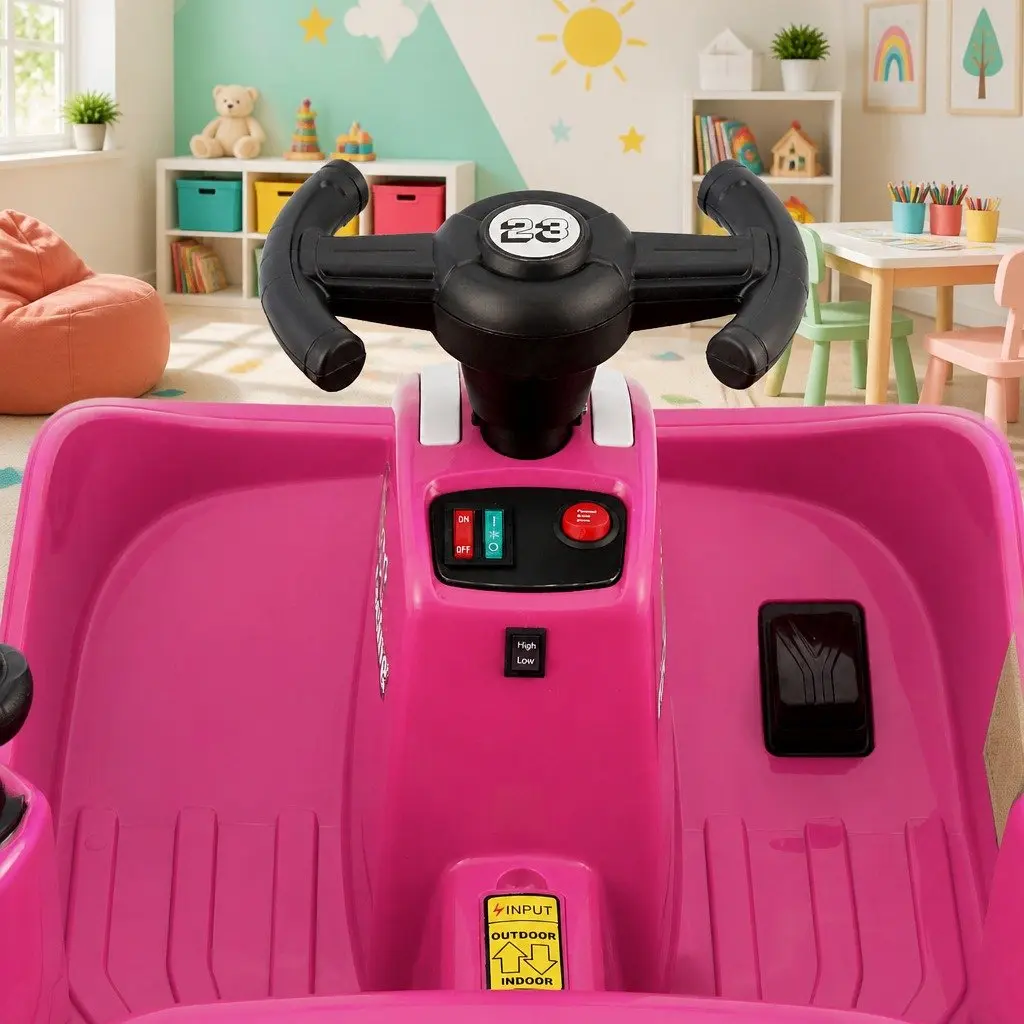 Kids Ride On Bumper Car Pink 6V Electric Toy Remote Control Steering Wheel