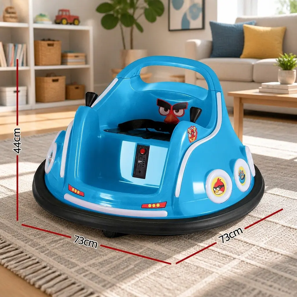 Ride On Car Blue 6V Battery Powered Joystick Control with Remote Control and Music for Kids