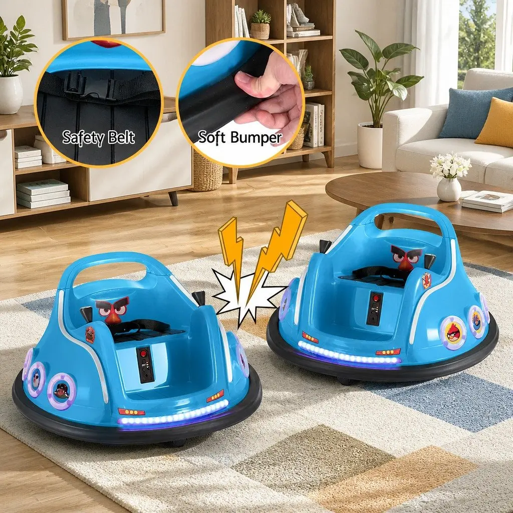 Ride On Car Blue 6V Battery Powered Joystick Control with Remote Control and Music for Kids