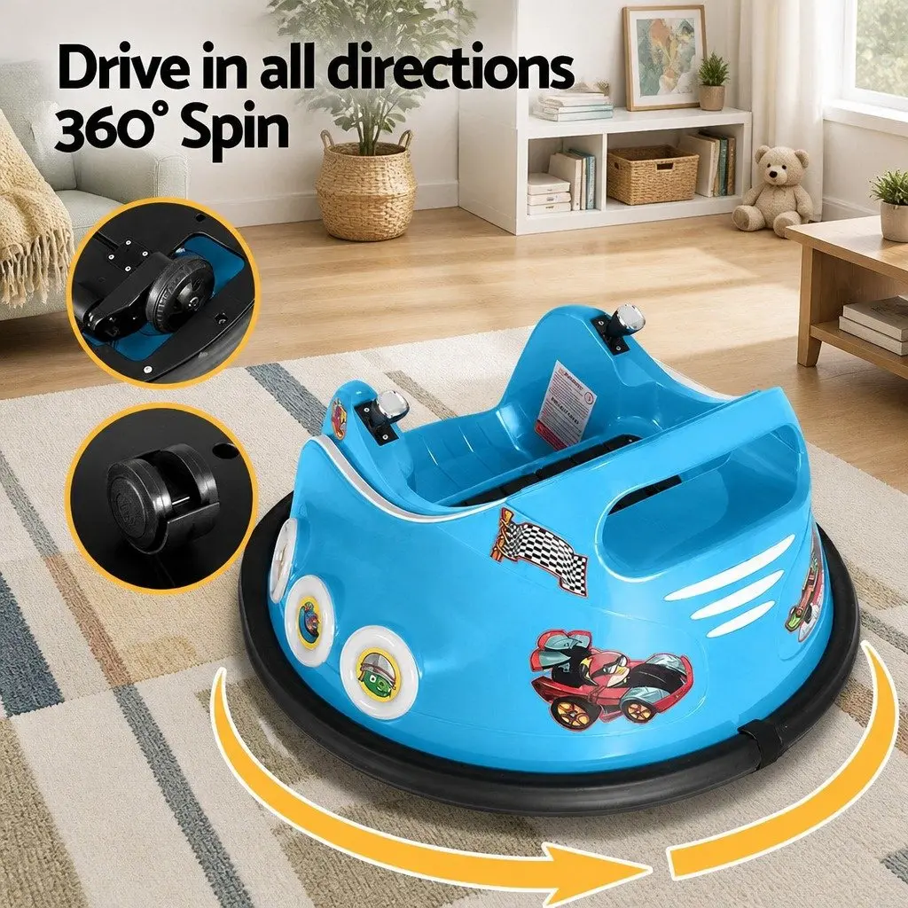 Ride On Car Blue 6V Battery Powered Joystick Control with Remote Control and Music for Kids